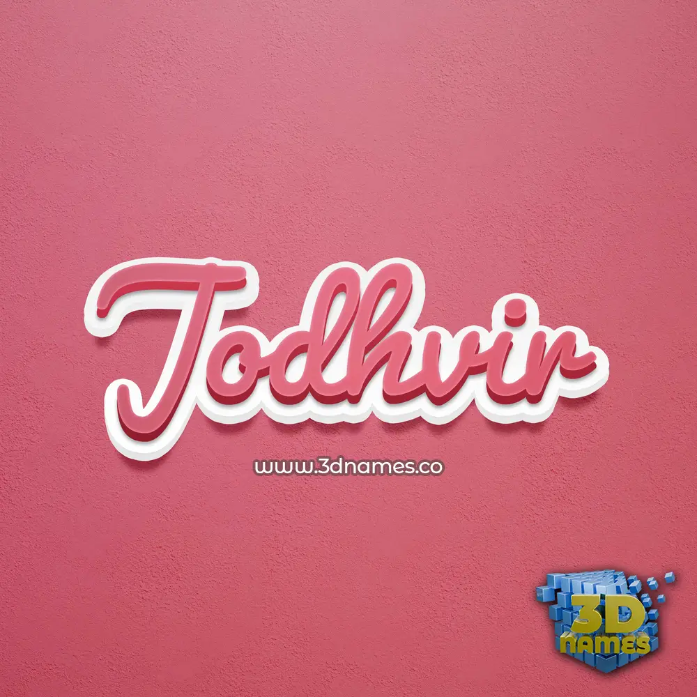 jodhvir in Red Scribble style - 3D name wallpaper