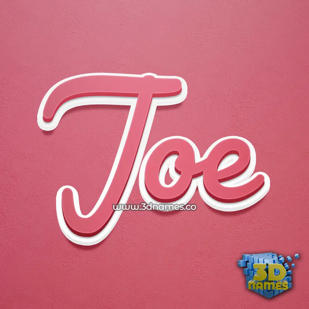 joe in Red Scribble style - 3D name wallpaper
