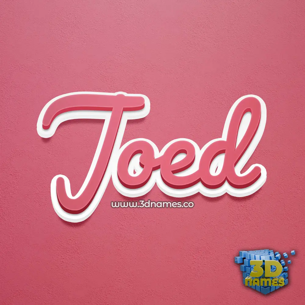 joed in Red Scribble style - 3D name wallpaper