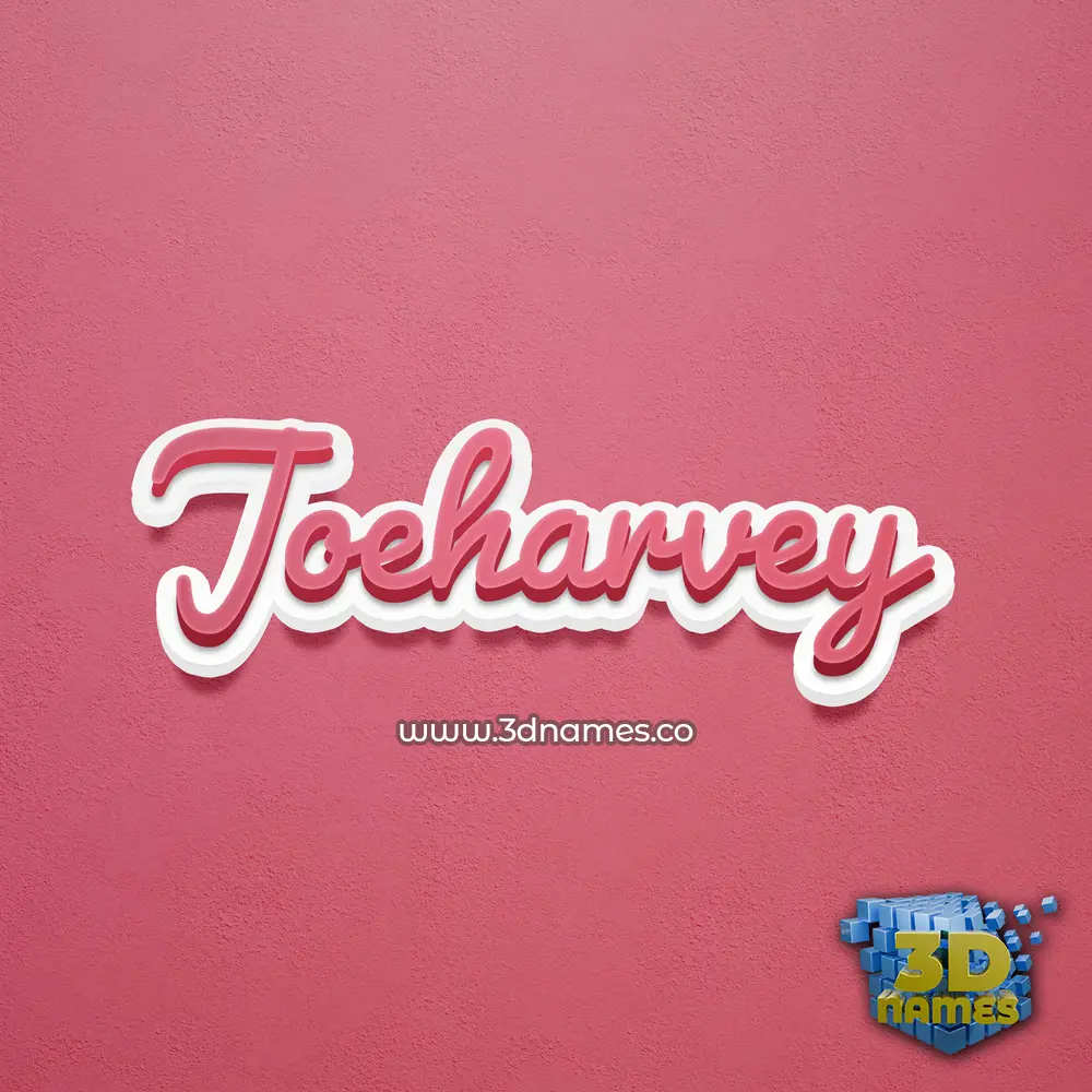 joeharvey in Red Scribble style - 3D name wallpaper