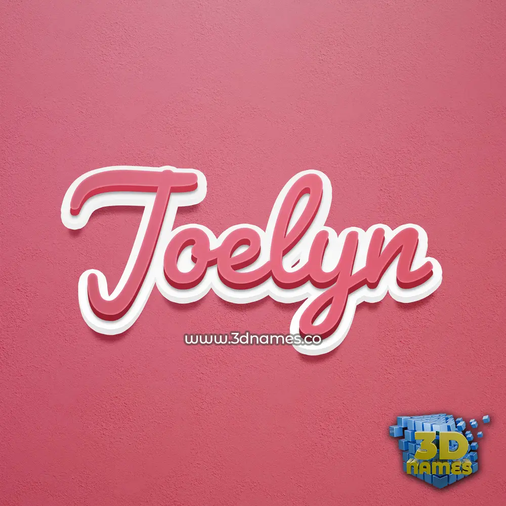 joelyn in Red Scribble style - 3D name wallpaper