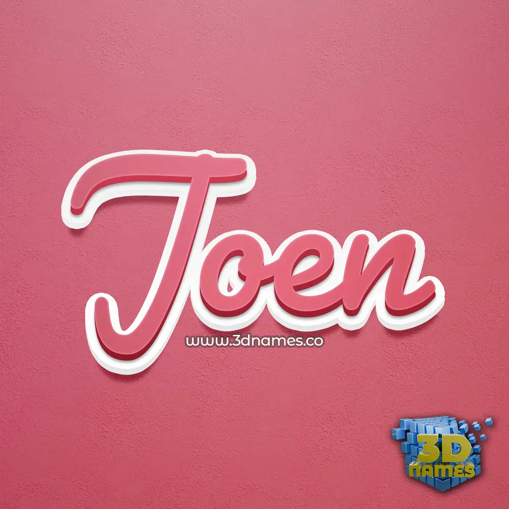 joen in Red Scribble style - 3D name wallpaper