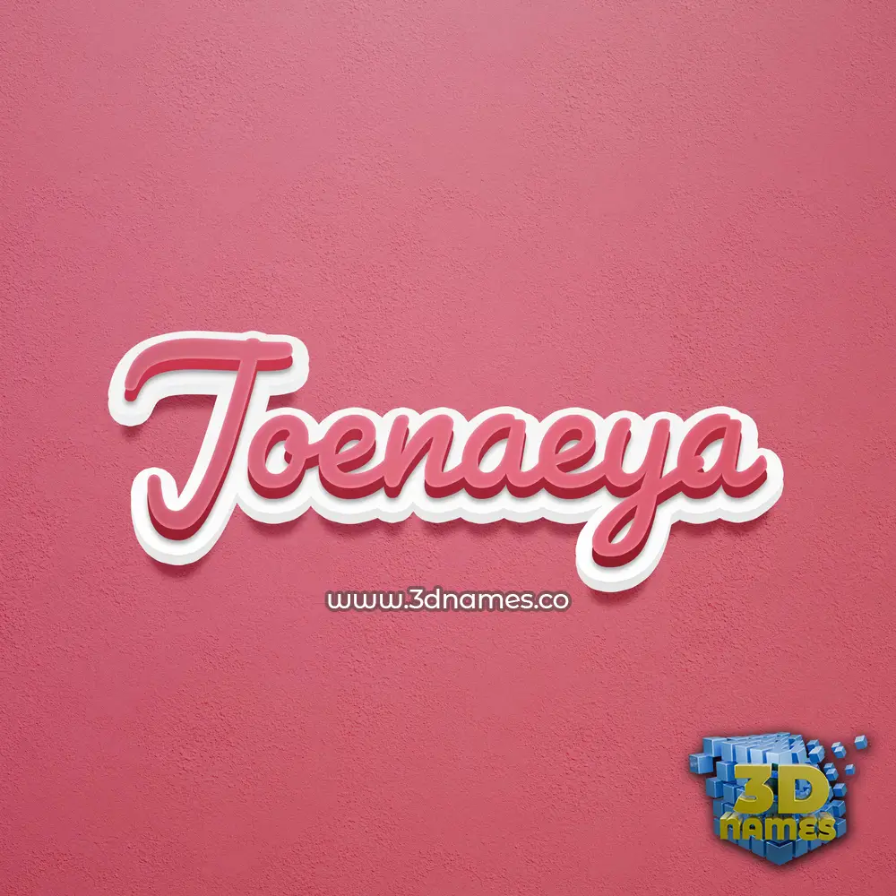joenaeya in Red Scribble style - 3D name wallpaper