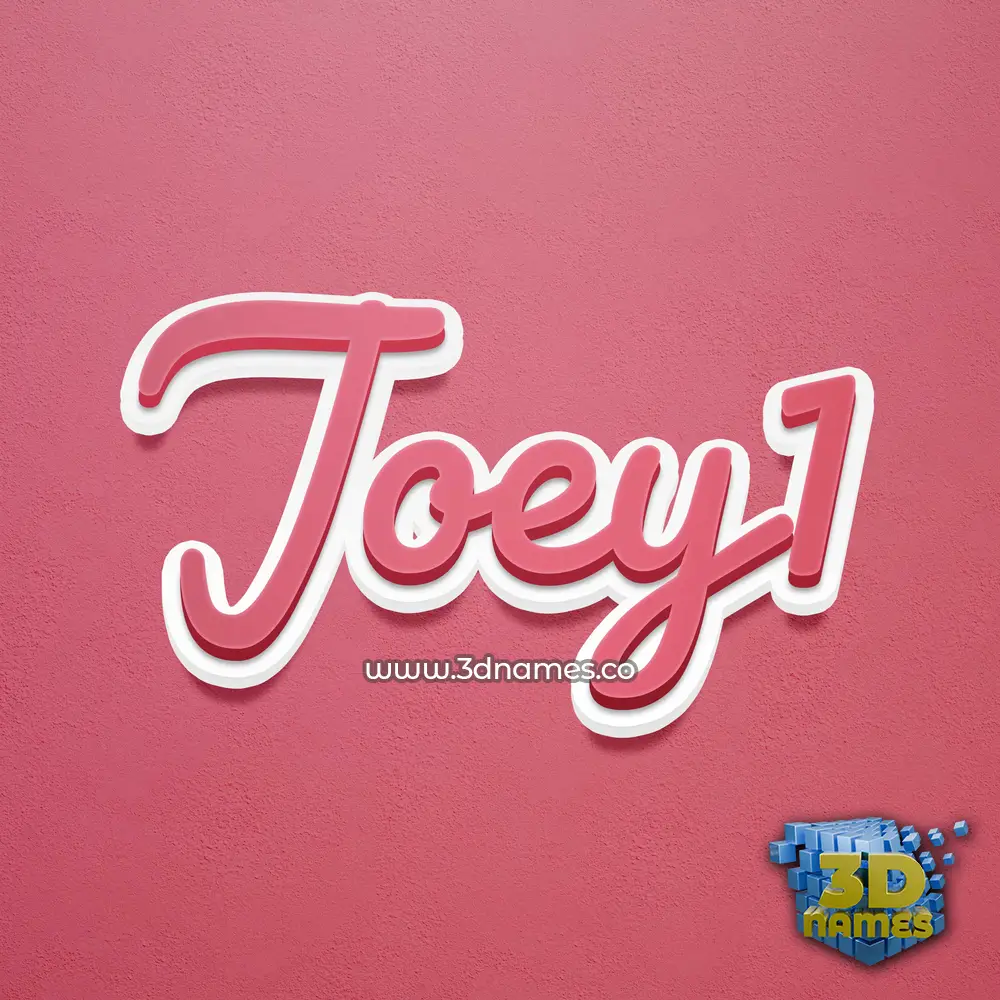 joey1 in Red Scribble style - 3D name wallpaper