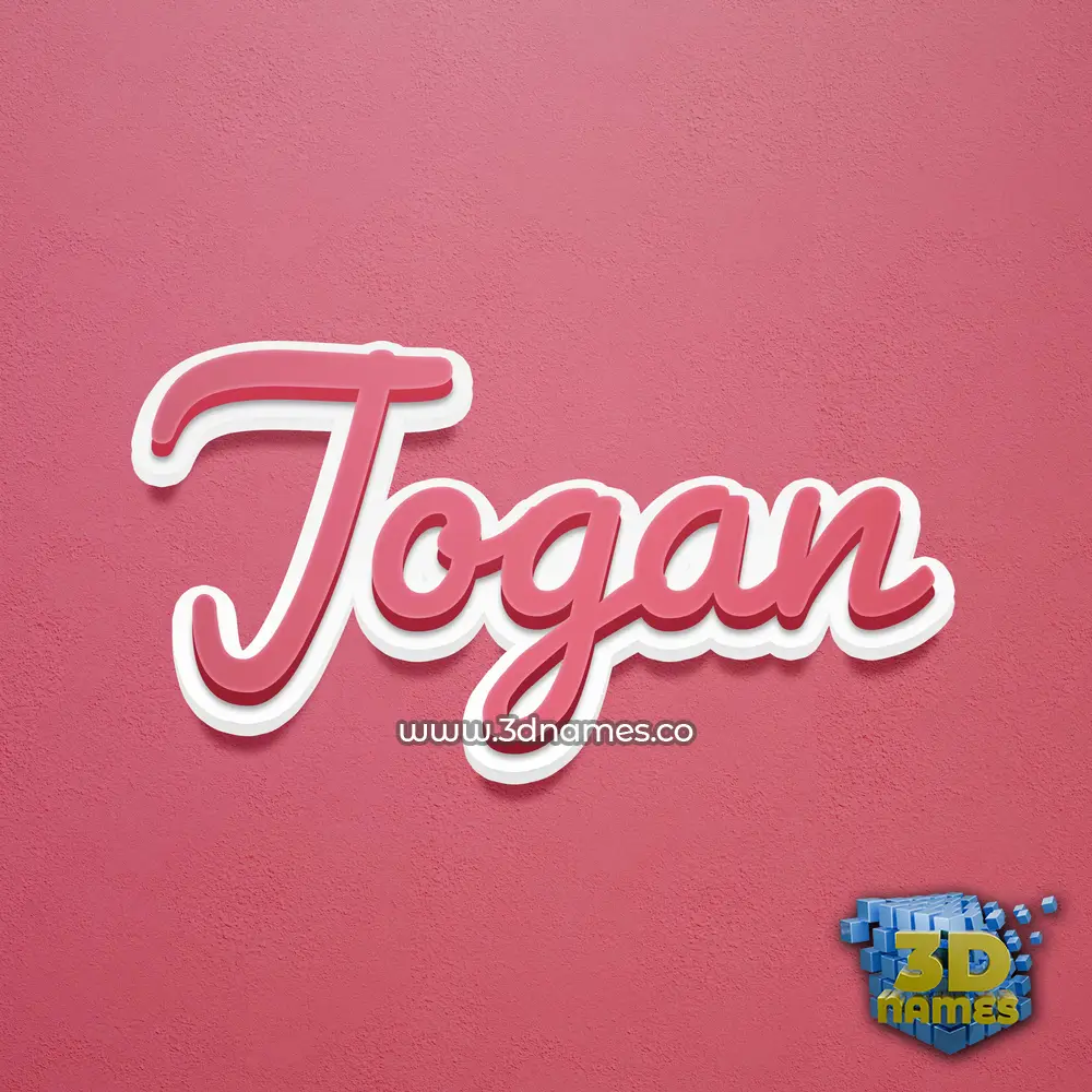 jogan in Red Scribble style - 3D name wallpaper