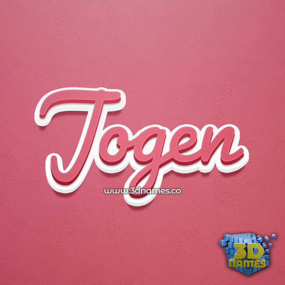 jogen in Red Scribble style - 3D name wallpaper