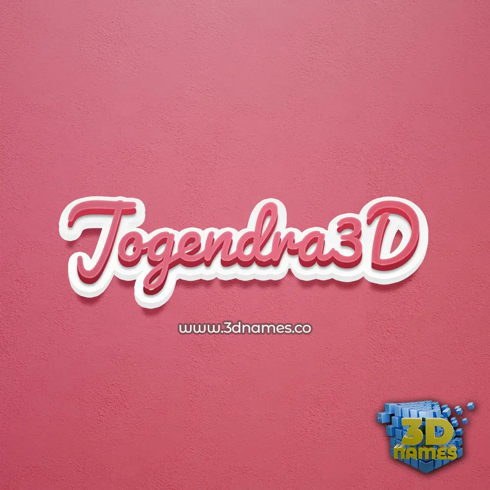 jogendra3d in Red Scribble style - 3D name wallpaper