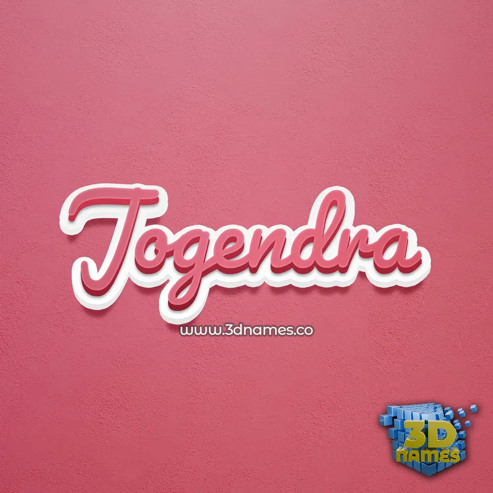 jogendra in Red Scribble style - 3D name wallpaper