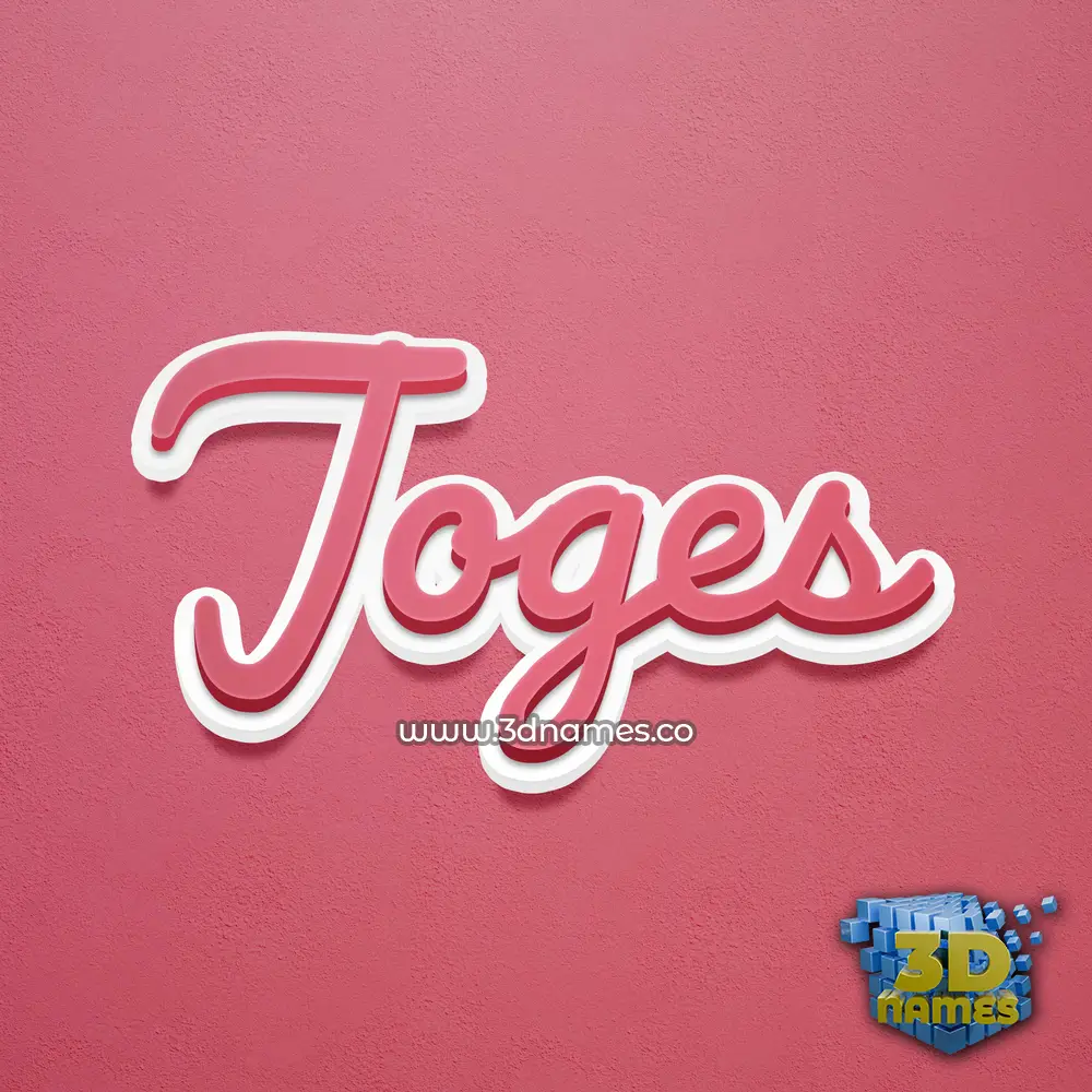 joges in Red Scribble style - 3D name wallpaper