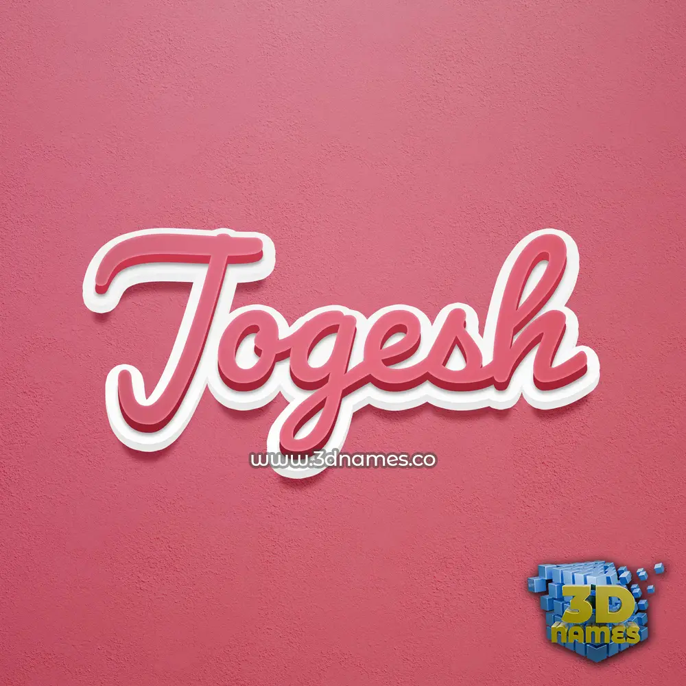 jogesh in Red Scribble style - 3D name wallpaper