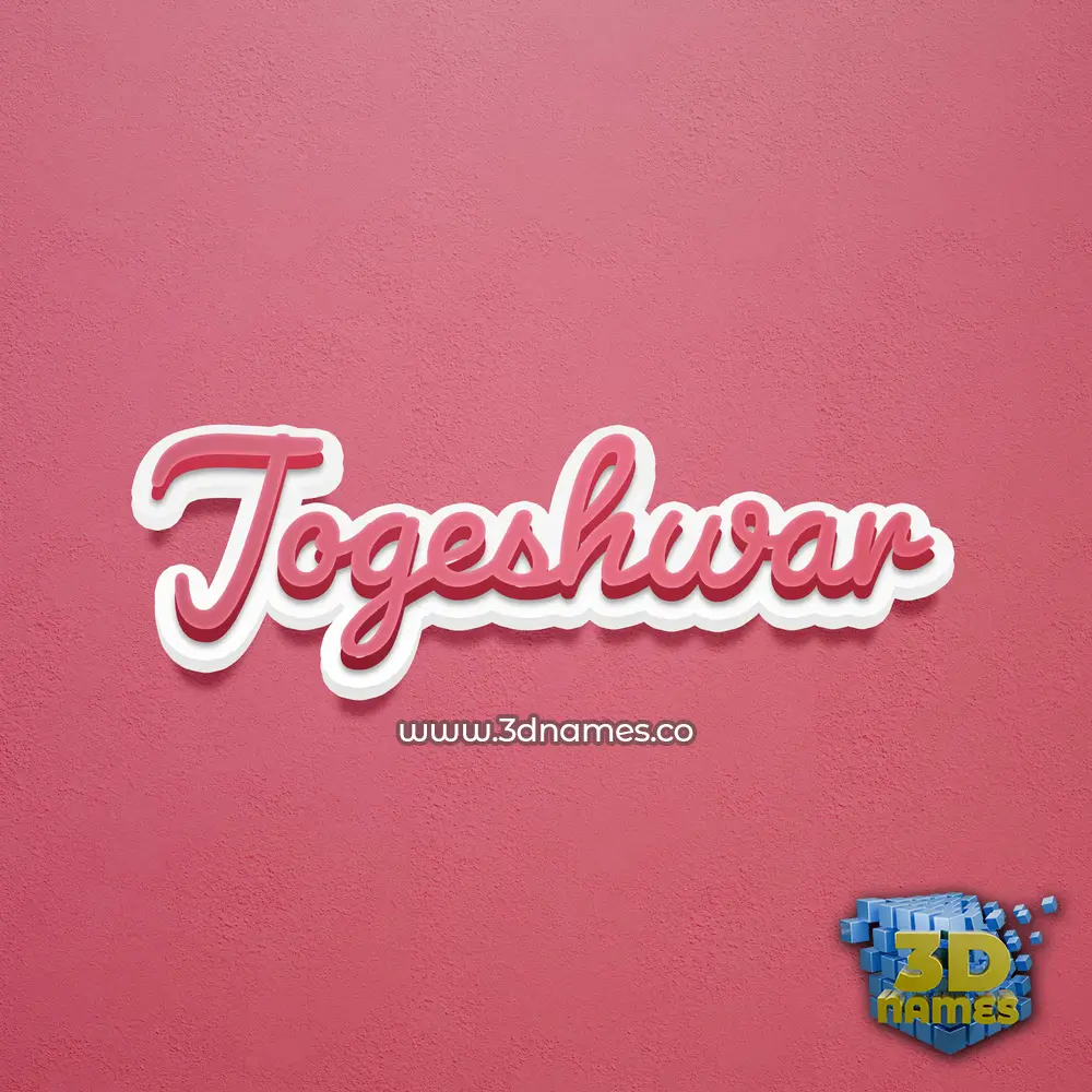 jogeshwar in Red Scribble style - 3D name wallpaper