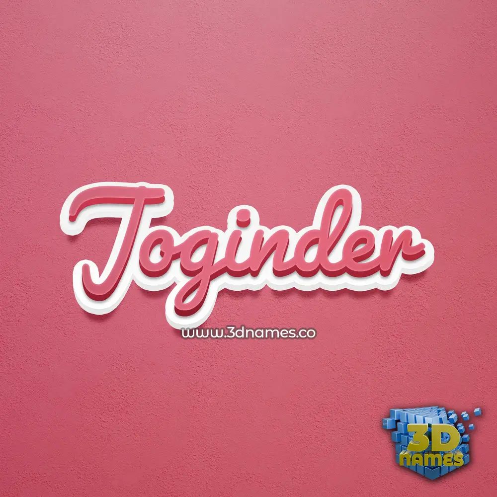 joginder in Red Scribble style - 3D name wallpaper