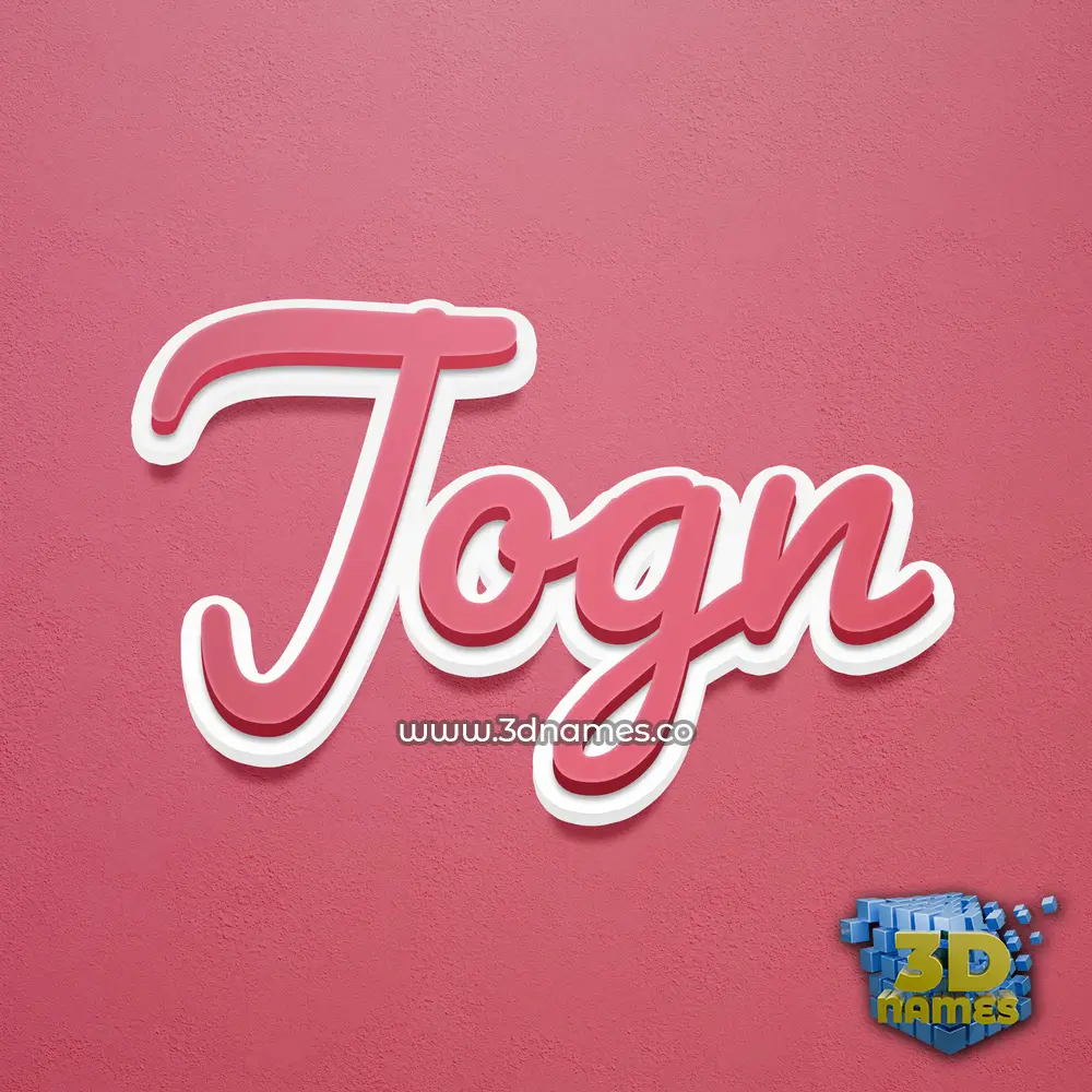 jogn in Red Scribble style - 3D name wallpaper