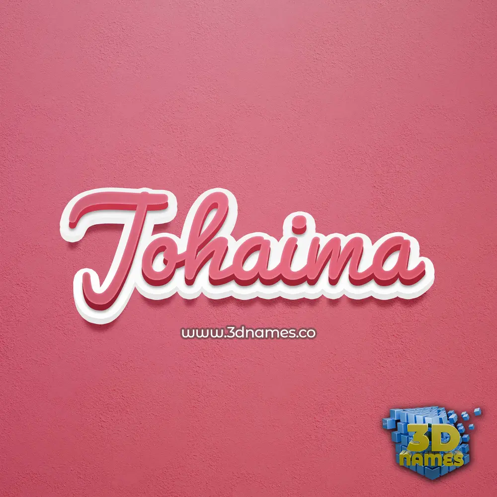 johaima in Red Scribble style - 3D name wallpaper