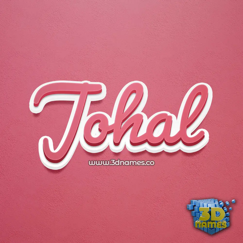 johal in Red Scribble style - 3D name wallpaper