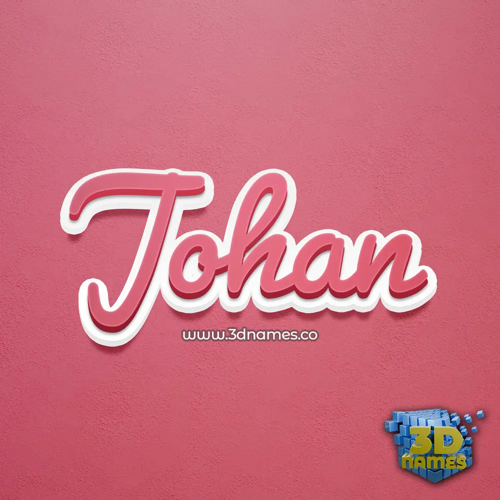 johan in Red Scribble style - 3D name wallpaper