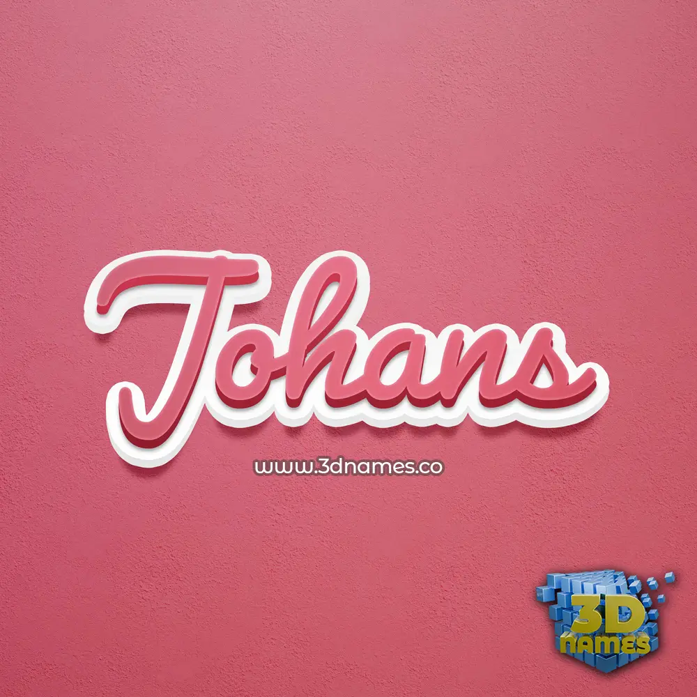 johans in Red Scribble style - 3D name wallpaper