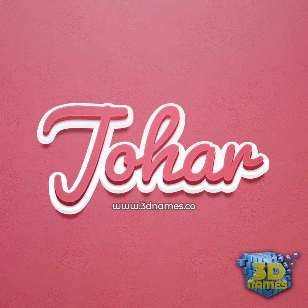 johar in Red Scribble style - 3D name wallpaper