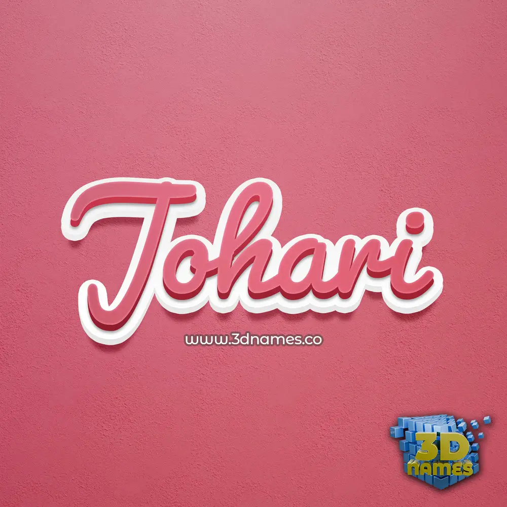 johari in Red Scribble style - 3D name wallpaper