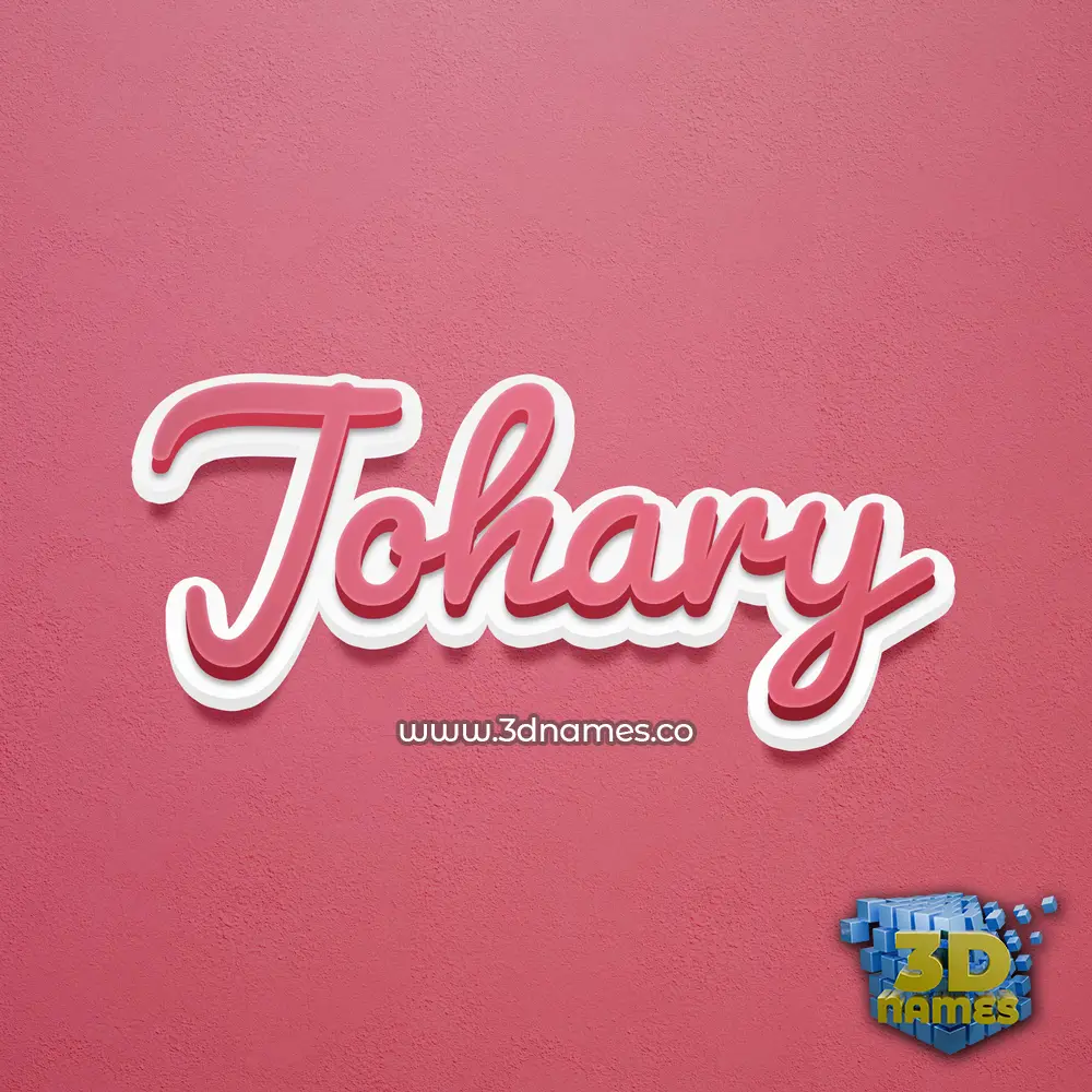 johary in Red Scribble style - 3D name wallpaper
