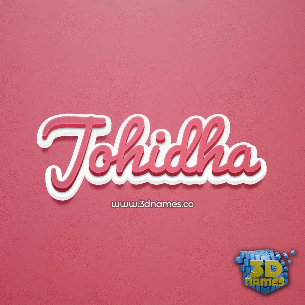 johidha in Red Scribble style - 3D name wallpaper