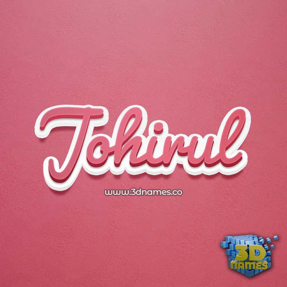 johirul in Red Scribble style - 3D name wallpaper