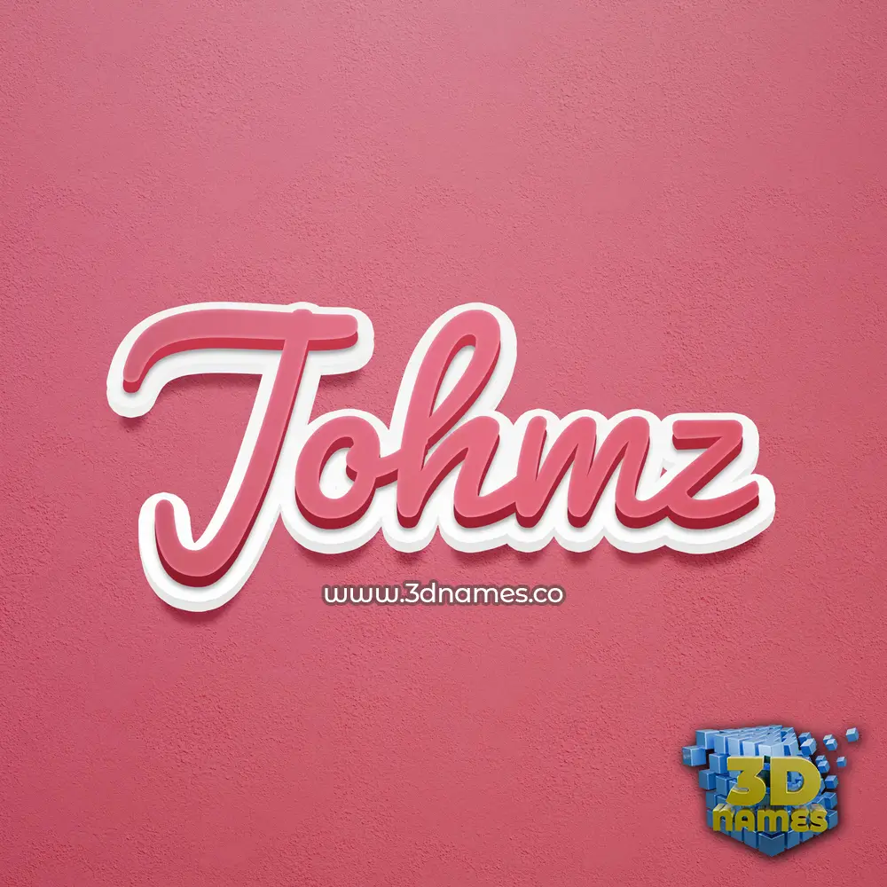 johmz in Red Scribble style - 3D name wallpaper