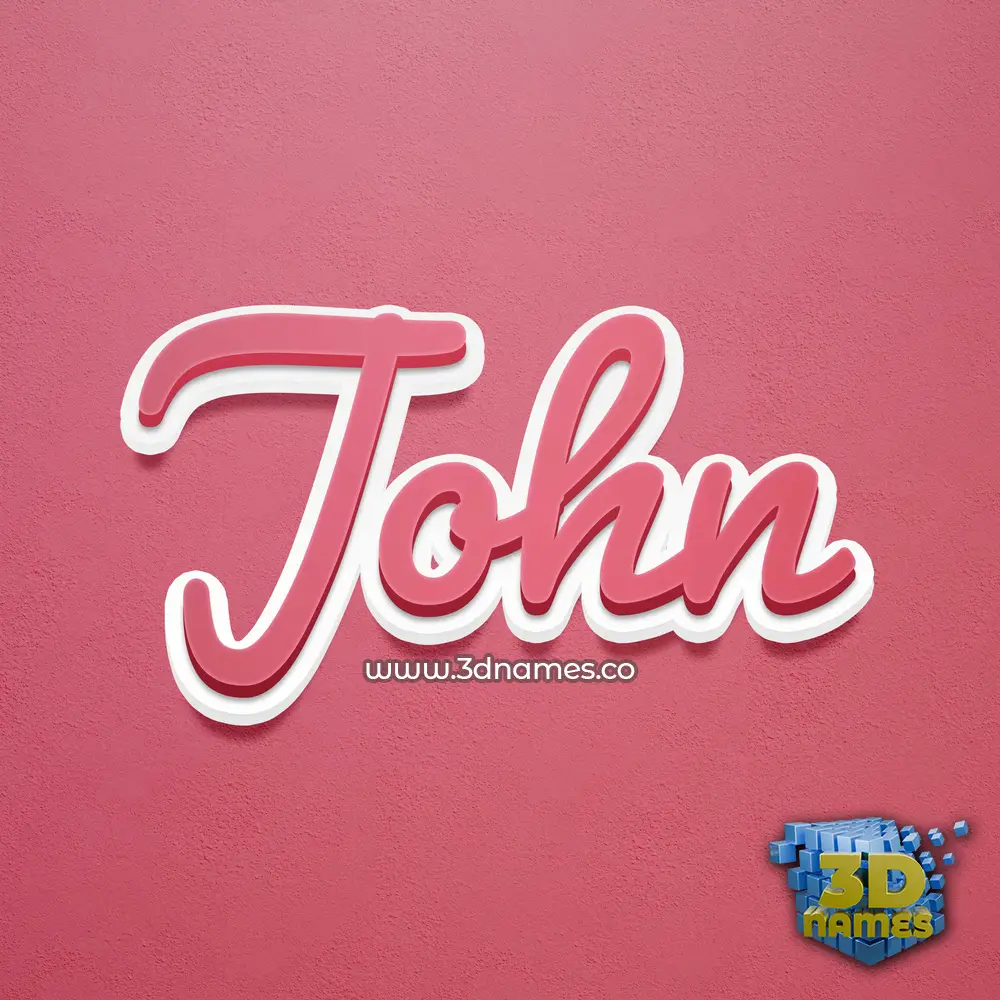 john in Red Scribble style - 3D name wallpaper