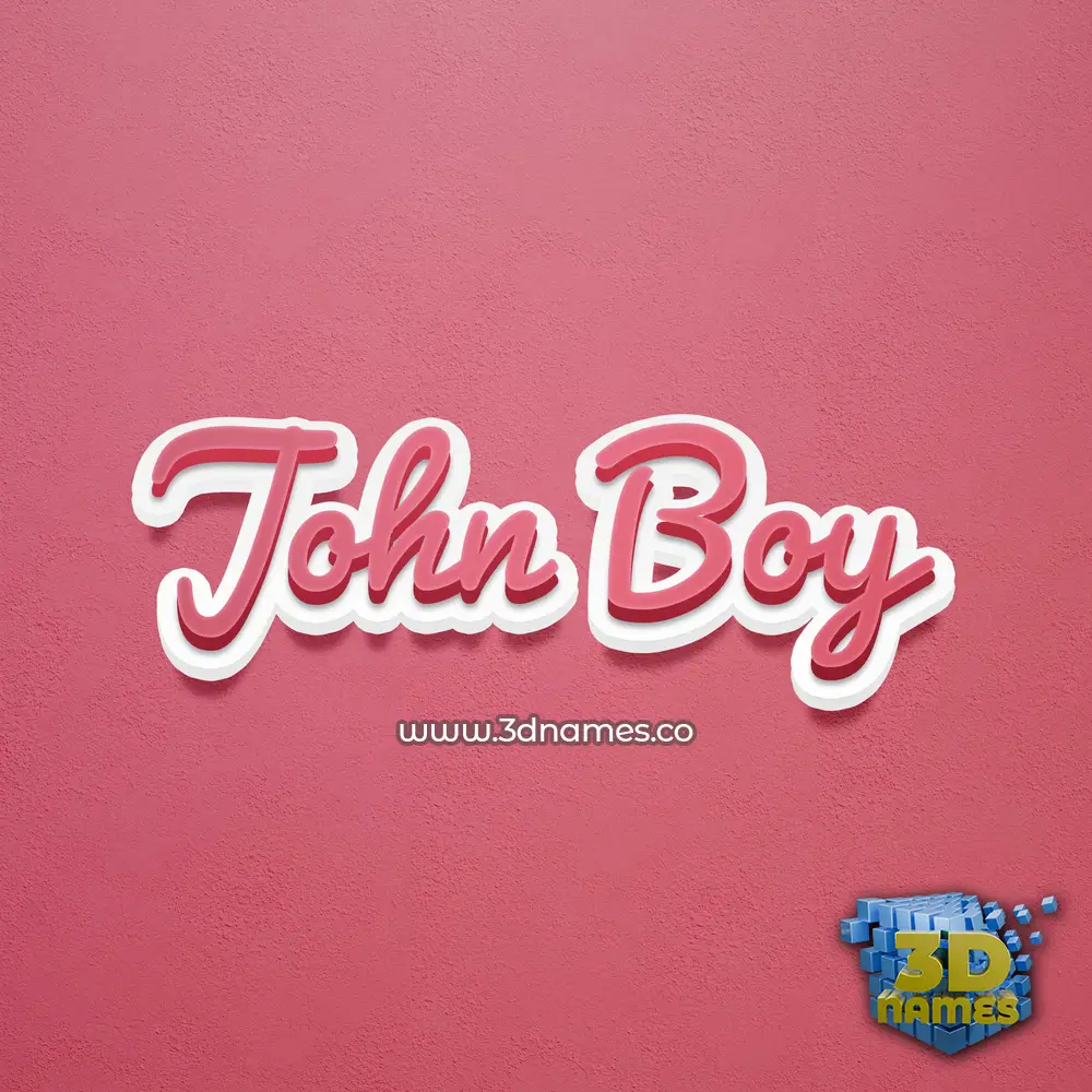 john boy in Red Scribble style - 3D name wallpaper