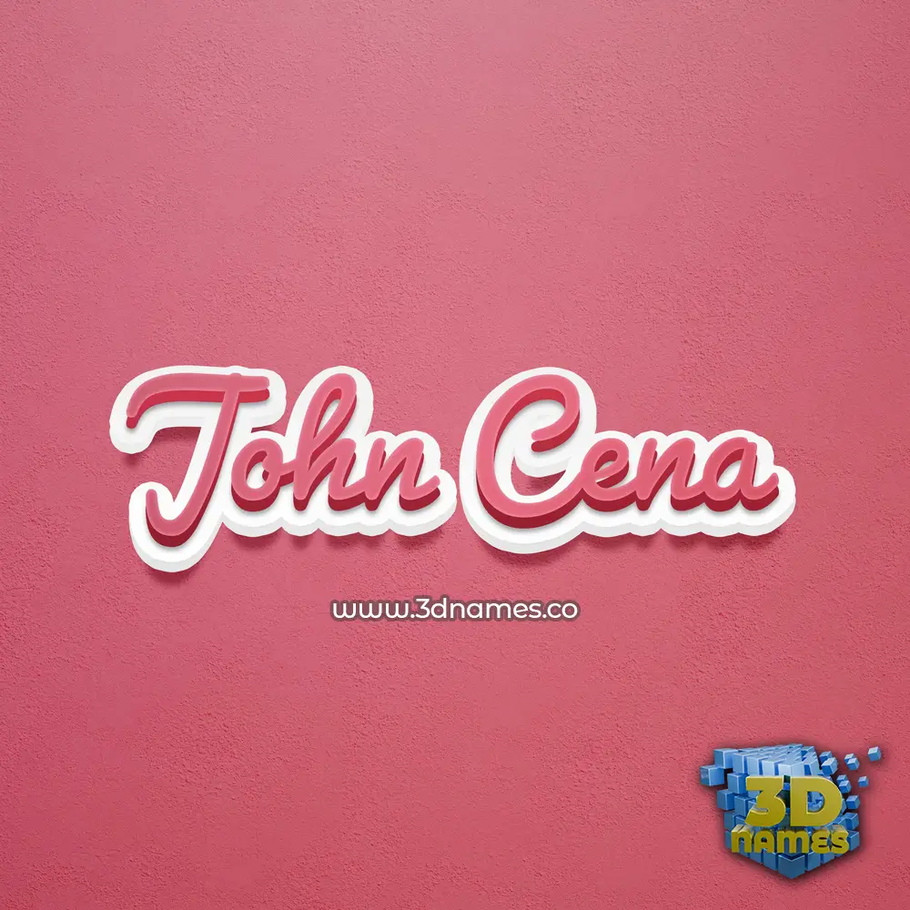 john cena in Red Scribble style - 3D name wallpaper