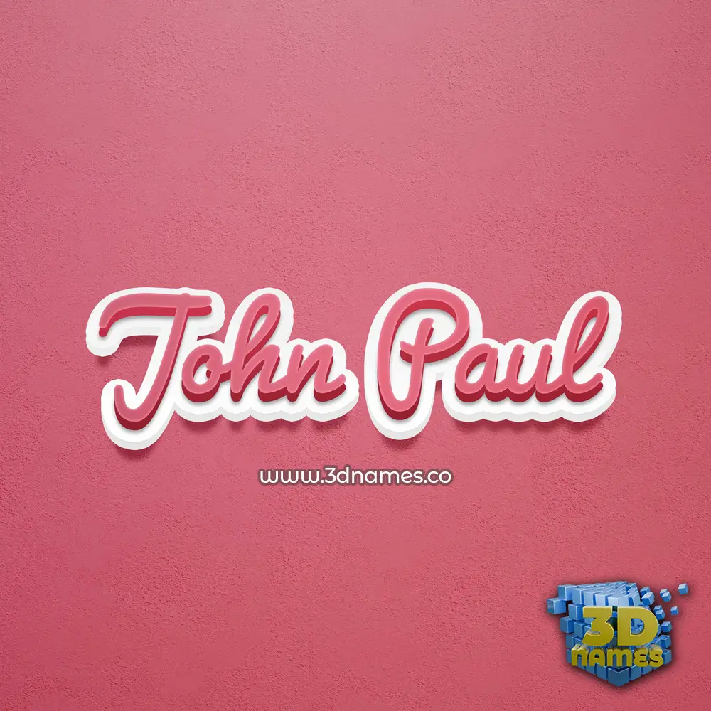 john paul in Red Scribble style - 3D name wallpaper
