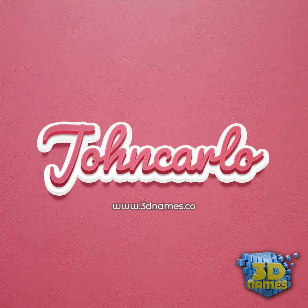 johncarlo in Red Scribble style - 3D name wallpaper