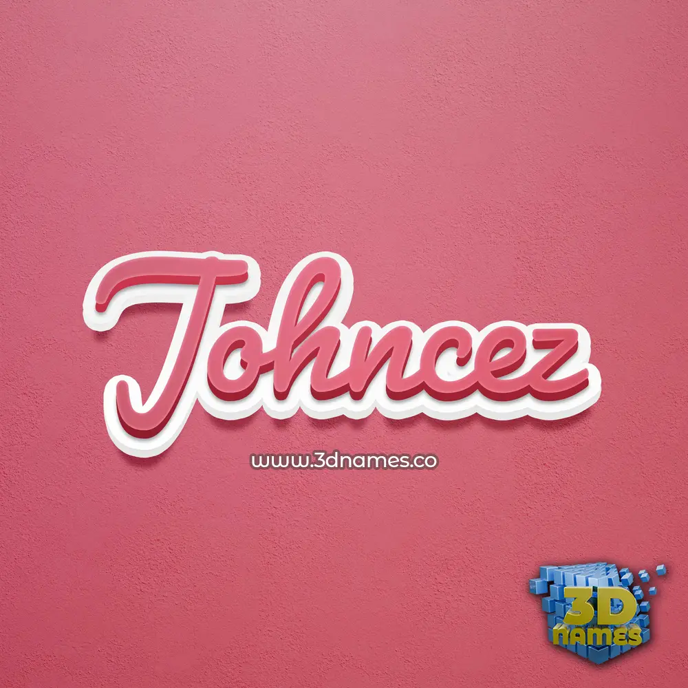 johncez in Red Scribble style - 3D name wallpaper