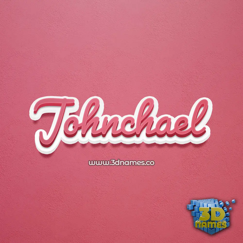 johnchael in Red Scribble style - 3D name wallpaper
