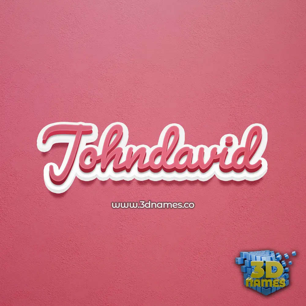 johndavid in Red Scribble style - 3D name wallpaper