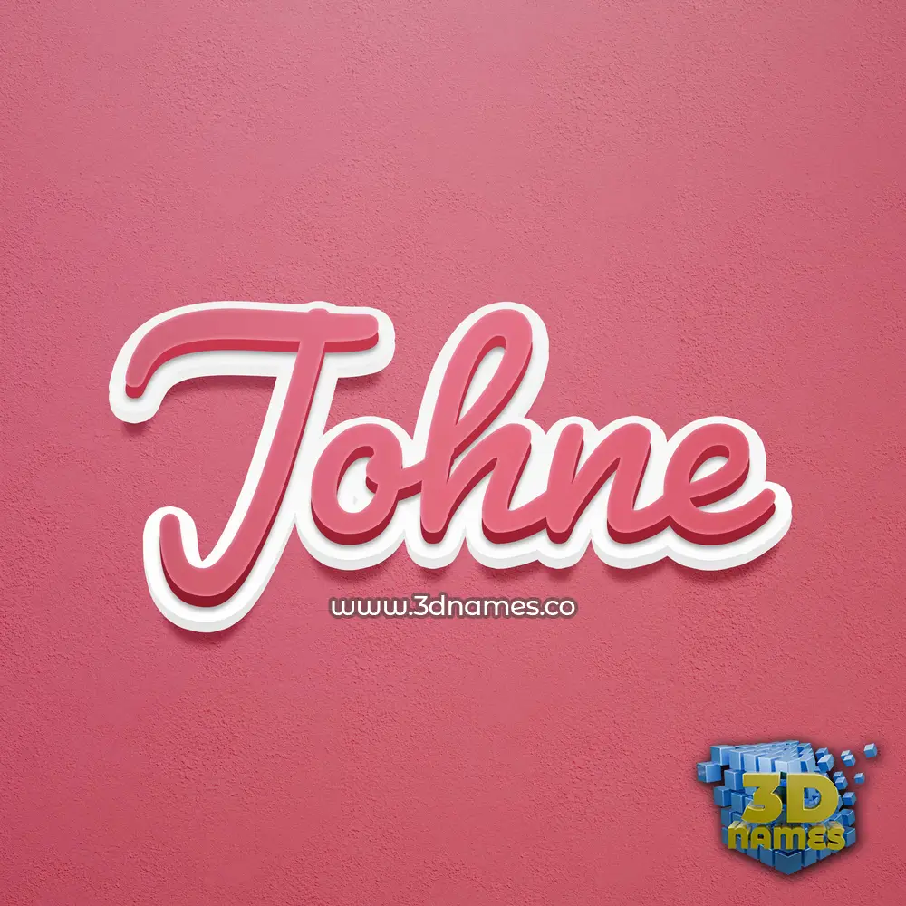 johne in Red Scribble style - 3D name wallpaper