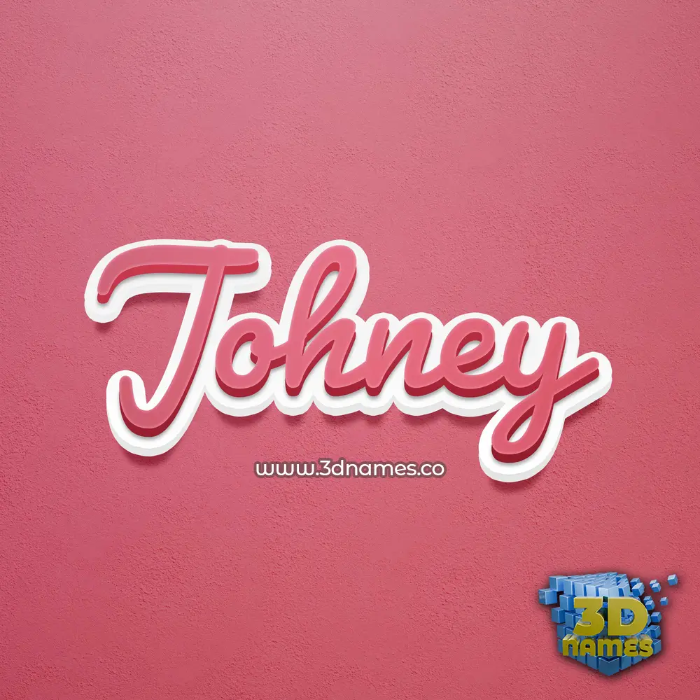 johney in Red Scribble style - 3D name wallpaper
