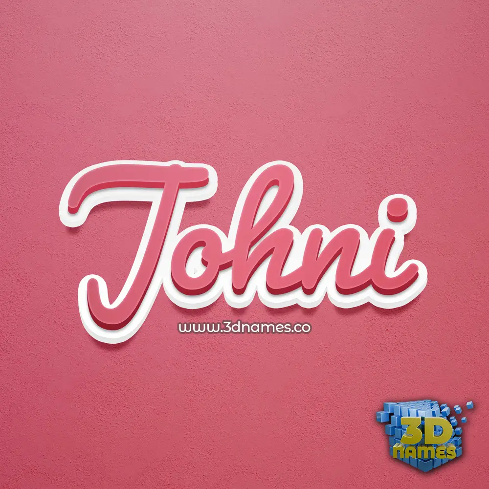 johni in Red Scribble style - 3D name wallpaper