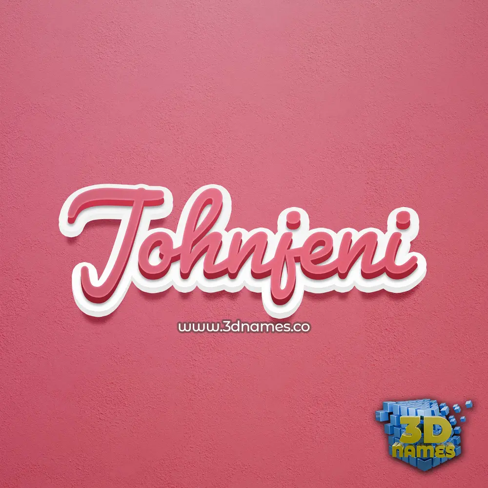 johnjeni in Red Scribble style - 3D name wallpaper