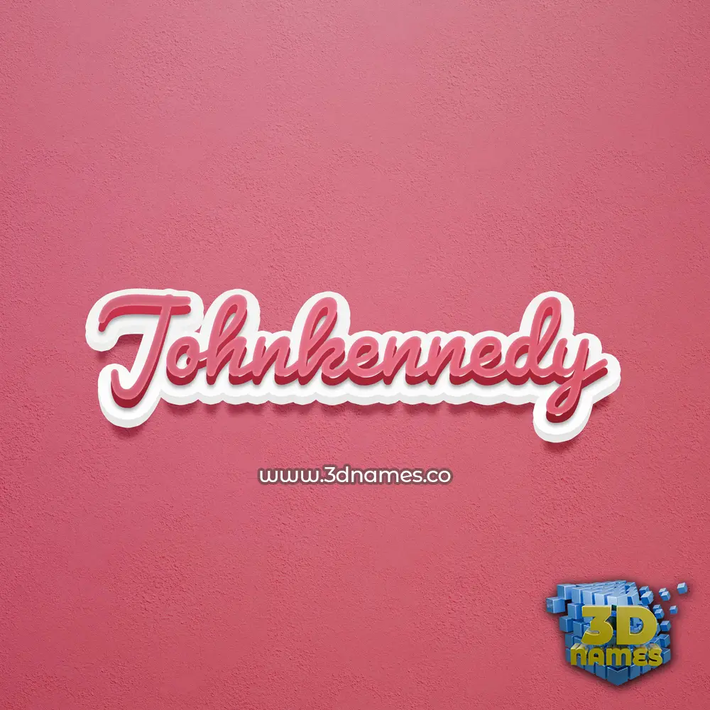 johnkennedy in Red Scribble style - 3D name wallpaper