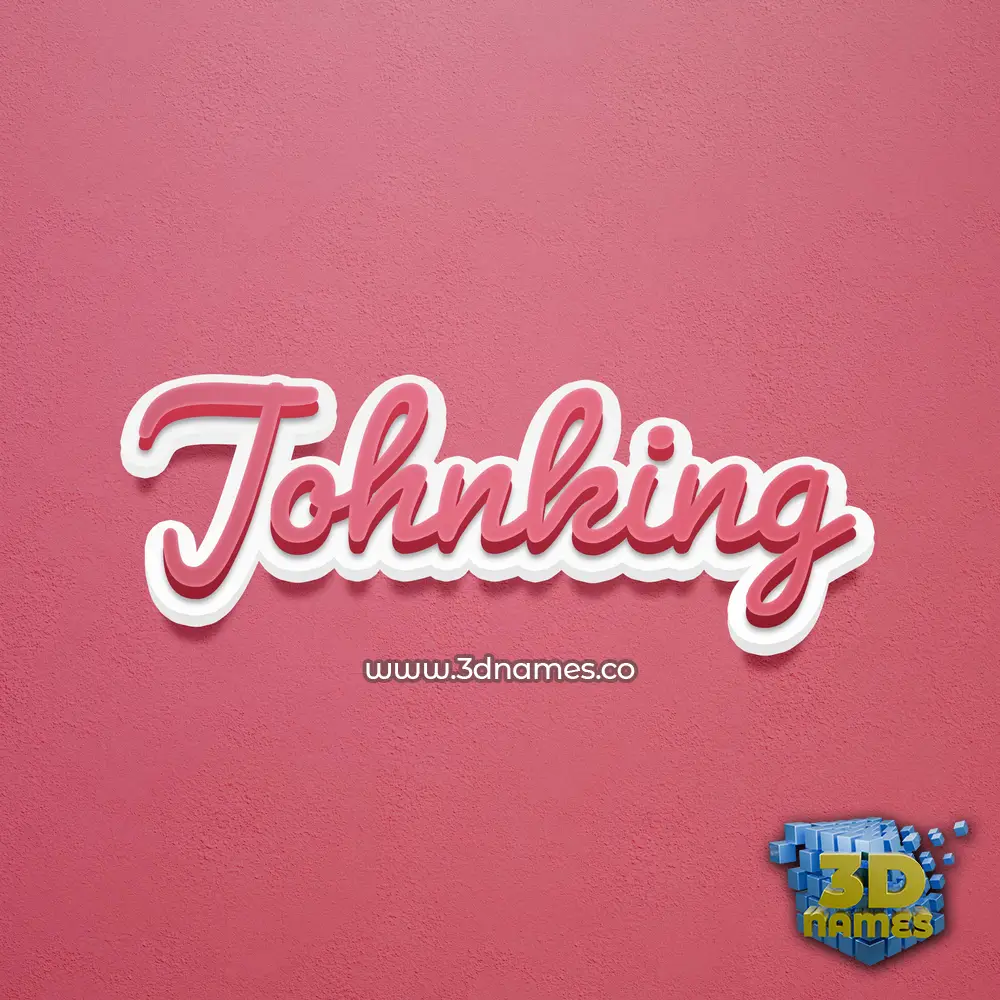 johnking in Red Scribble style - 3D name wallpaper