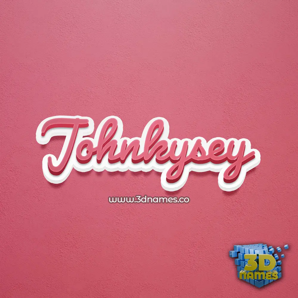 johnkysey in Red Scribble style - 3D name wallpaper