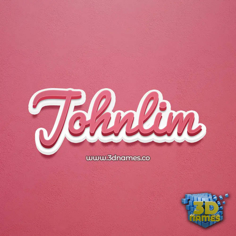 johnlim in Red Scribble style - 3D name wallpaper