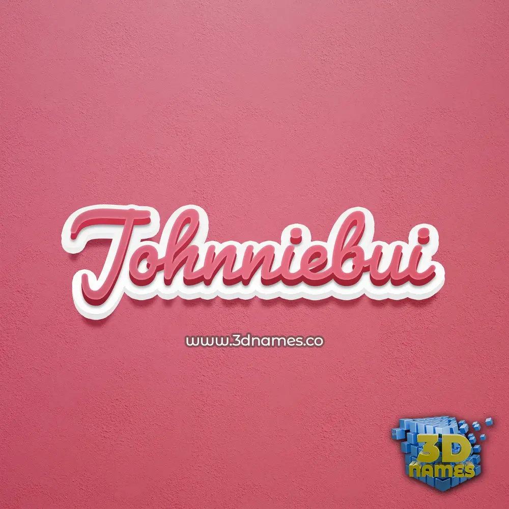 johnniebui in Red Scribble style - 3D name wallpaper
