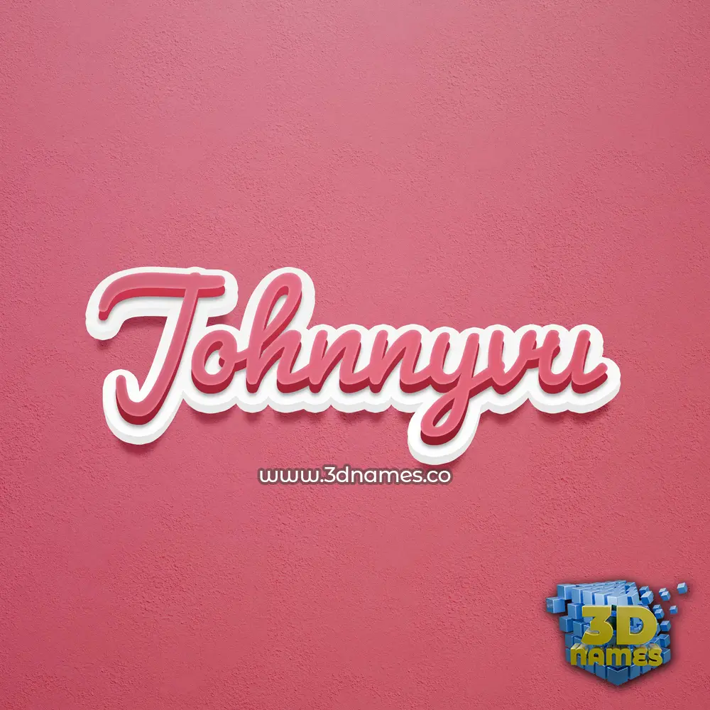 johnnyvu in Red Scribble style - 3D name wallpaper