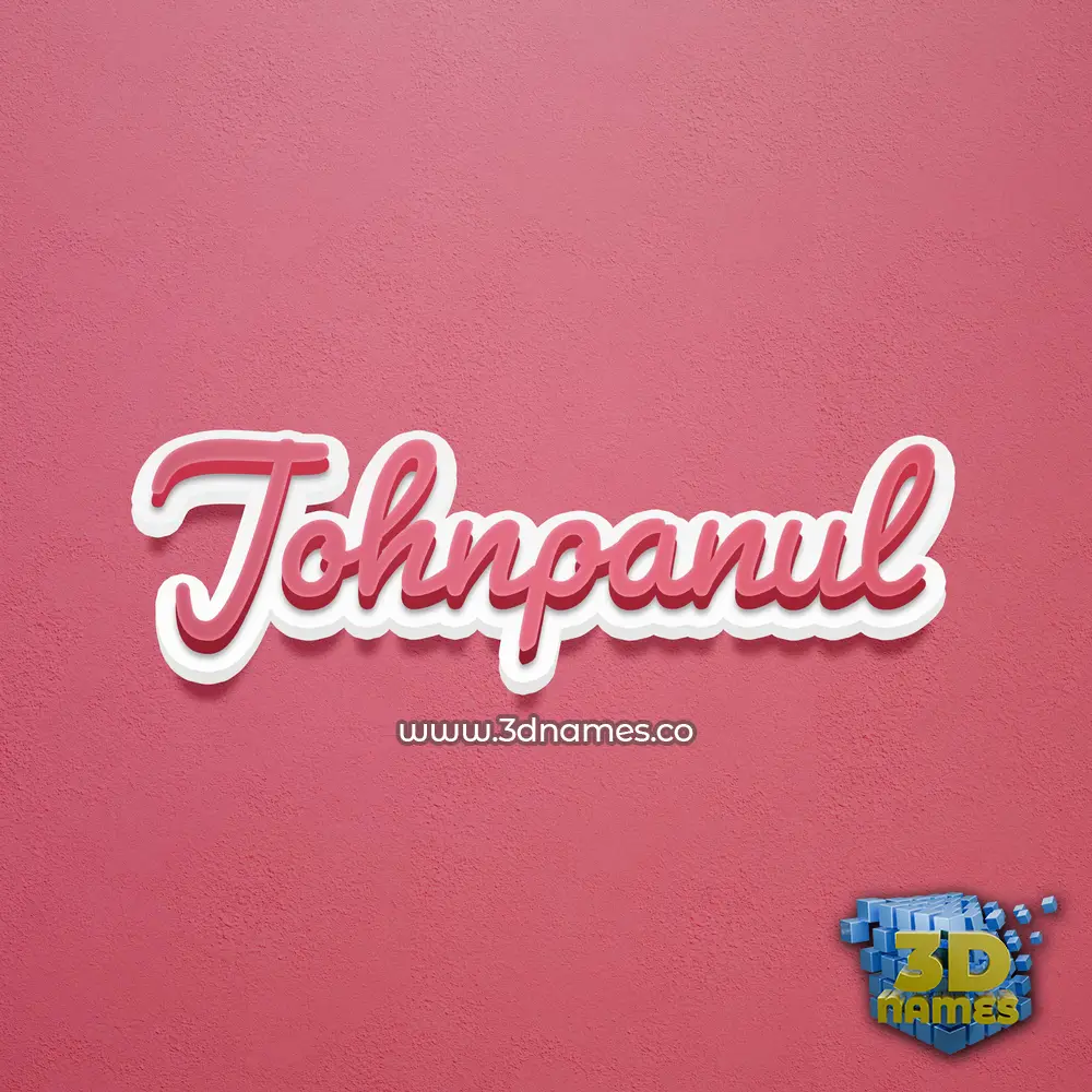 johnpanul in Red Scribble style - 3D name wallpaper