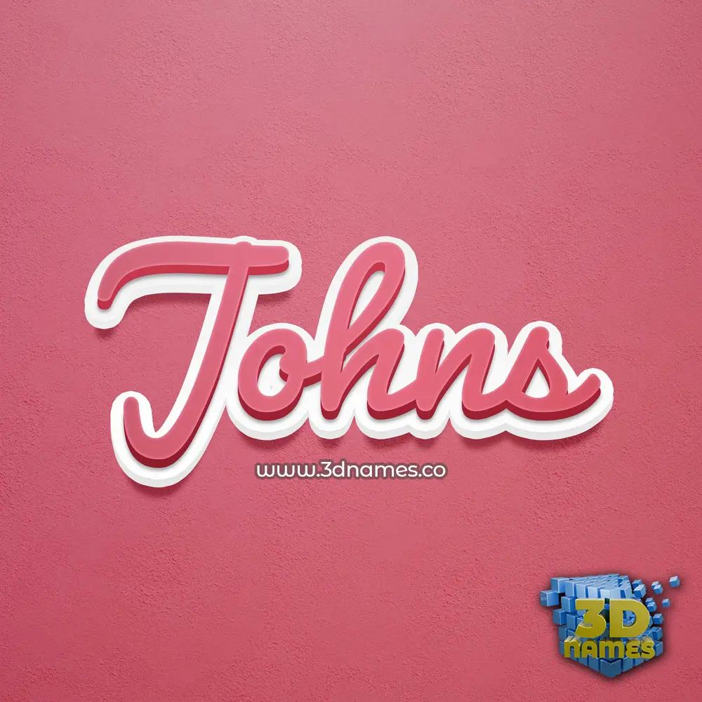 johns in Red Scribble style - 3D name wallpaper
