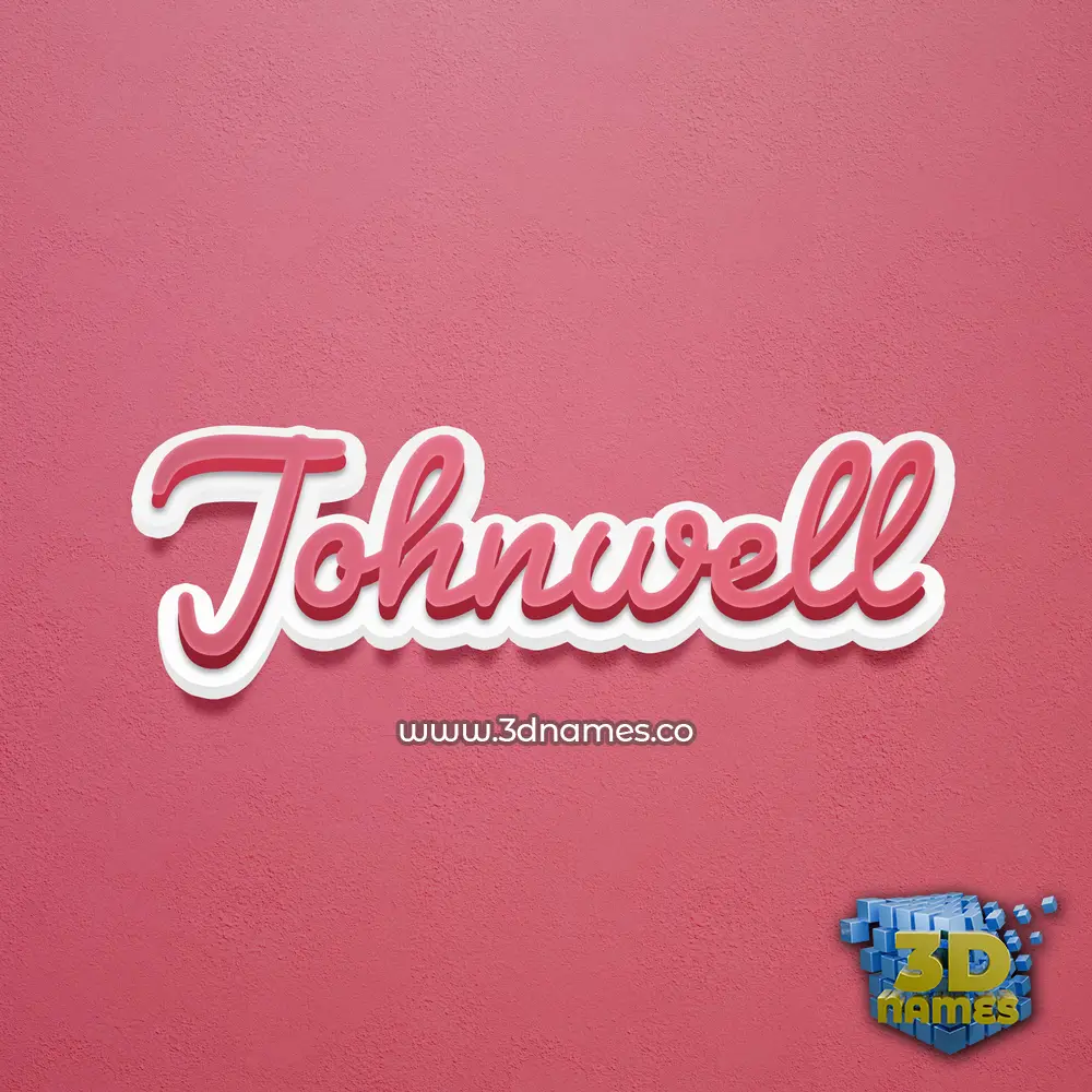 johnwell in Red Scribble style - 3D name wallpaper