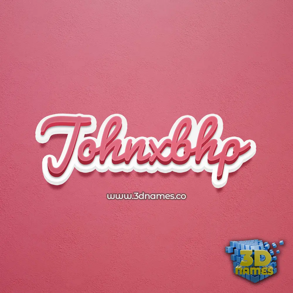johnxbhp in Red Scribble style - 3D name wallpaper