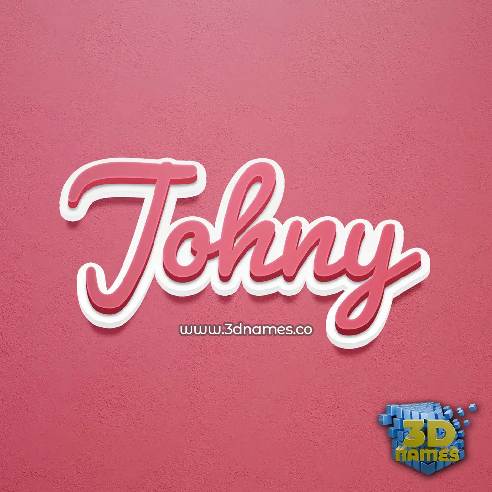 johny in Red Scribble style - 3D name wallpaper